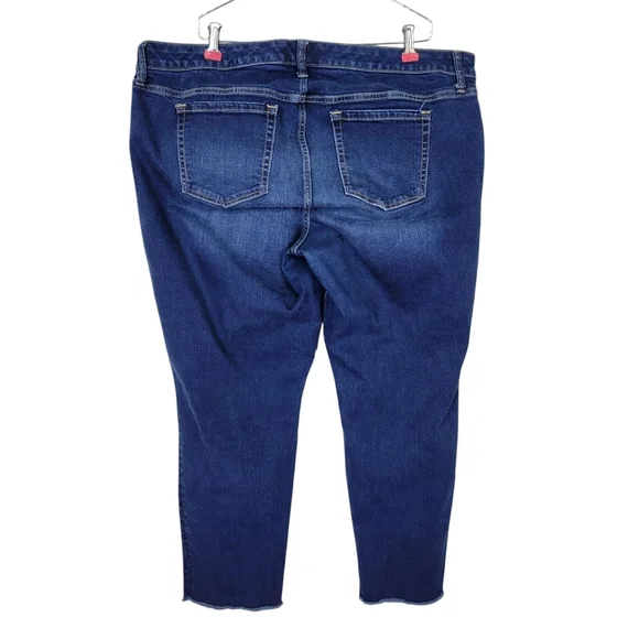 Torrid Jeans Size 20 42X28 Blue Boyfriend Distressed Raw Hem Stretch Denim - Picture 2 of 14